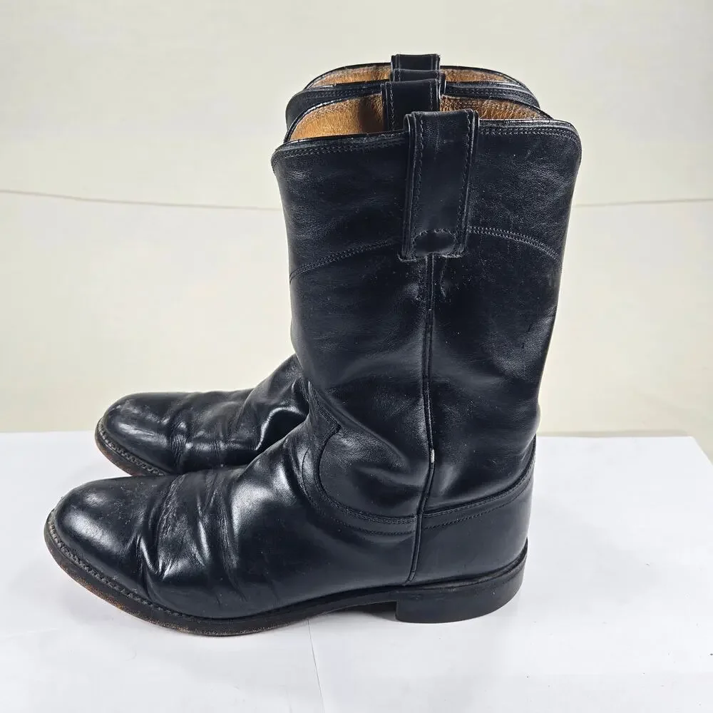 Justin Jackson Original‎ Black Roper Western Cowboy Boot Men's Size 8.5EE